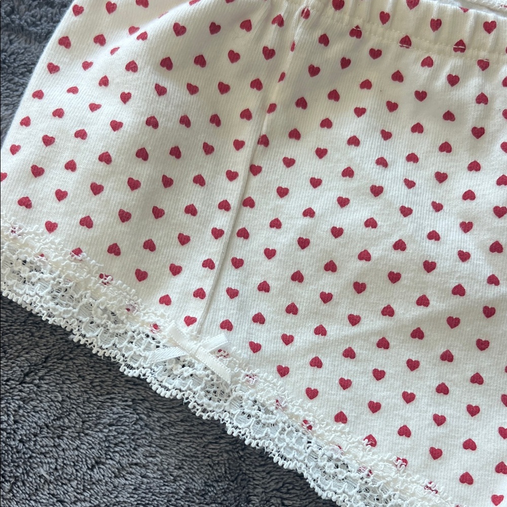 Brandy Melville White and Red Heart Bralette Set - Picture 3 of 5